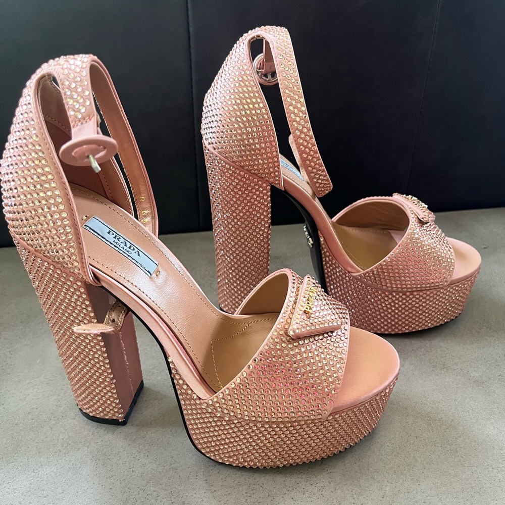 Rose Gold Prada Platforms